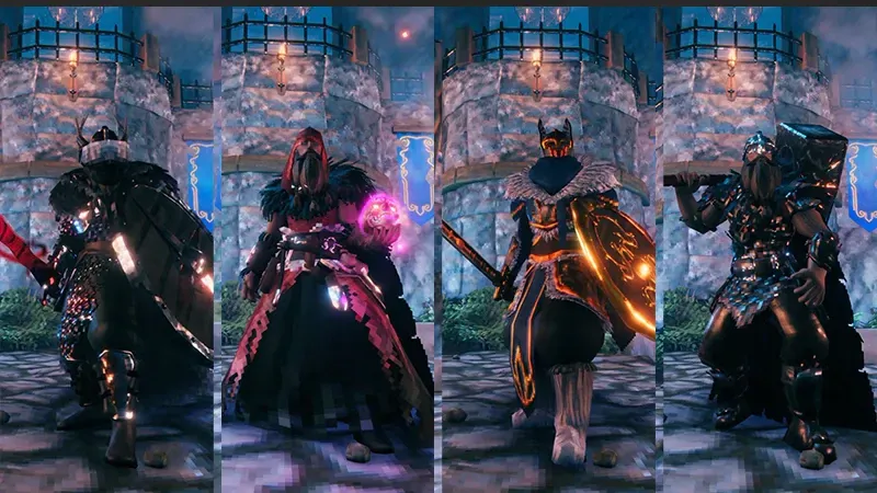 All four armour sets from Valheim 1.0