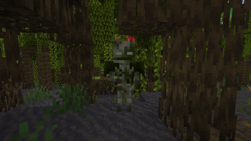 沼泽中的Minecraft Bogged Skellington