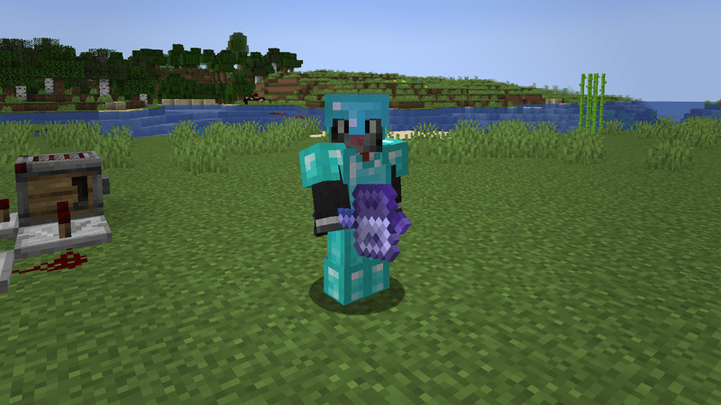 Minecraft player holding the new mace weapon