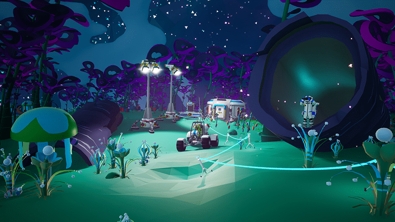 Astroneer Players on Astroneer Server Hosting setting up their base