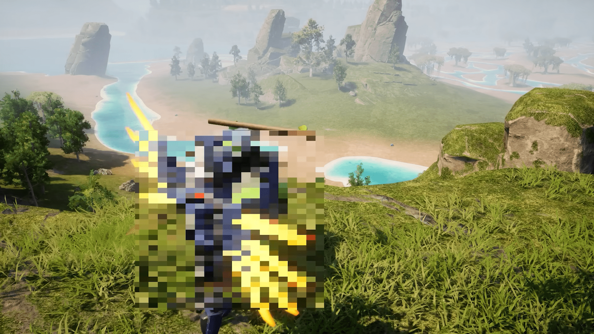 Blurred tease of new collab character striking unknown Pal